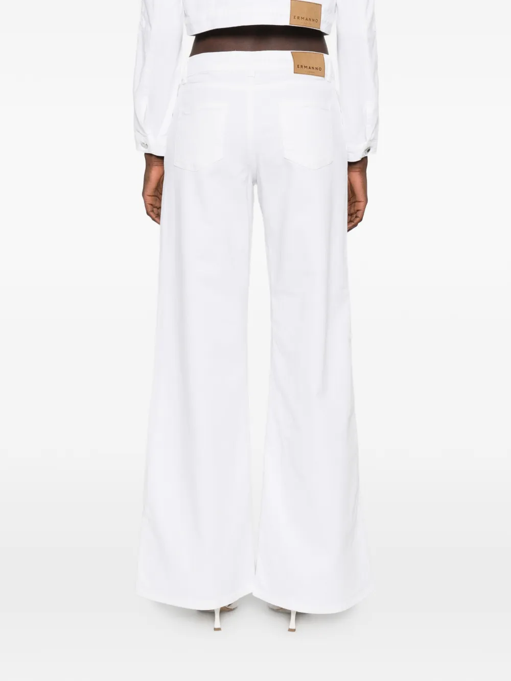 ERMANNO FIRENZE Flared jeans met vijf zakken Wit