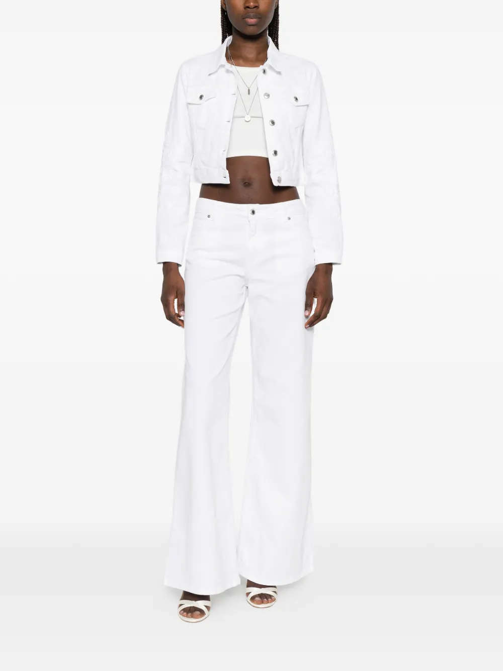 ERMANNO FIRENZE Flared jeans met vijf zakken Wit