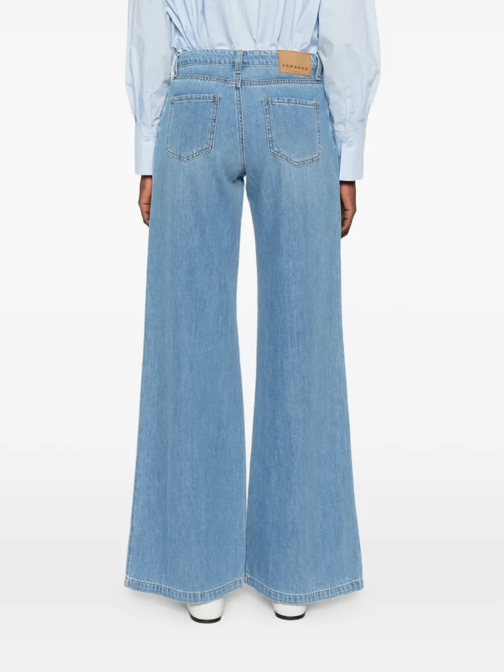 ERMANNO FIRENZE Jeans met wijde pijpen en vijf zakken Blauw