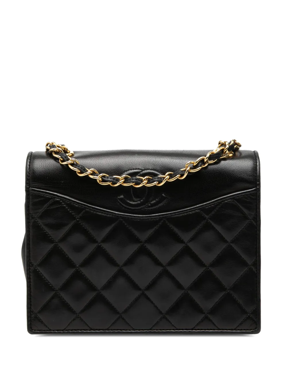 CHANEL Pre-Owned 1989-1991 CC Quilted Lambskin Full Flap crossbody bag - Nero