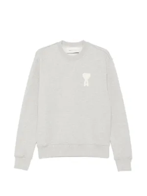 AMI Paris Cotton Knitted Ami De Coeur Sweatshirt | White | FARFETCH