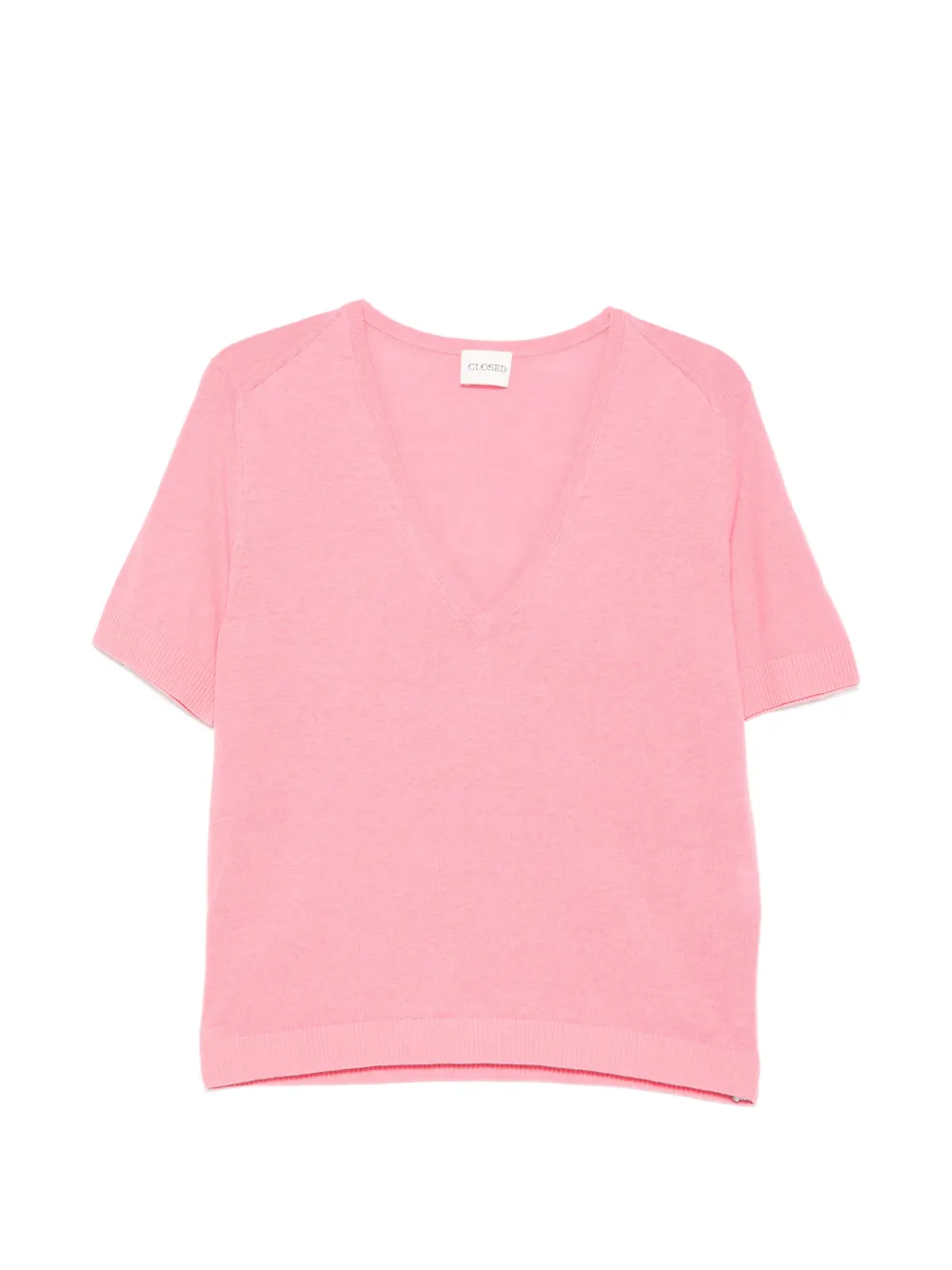Closed V-neck top - Rosa