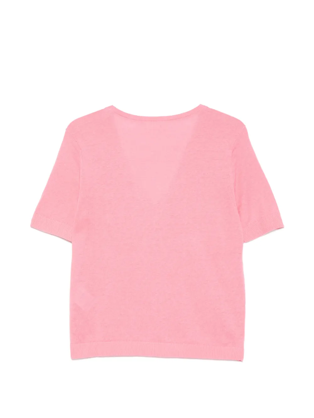  Closed V-neck Top - Pink 