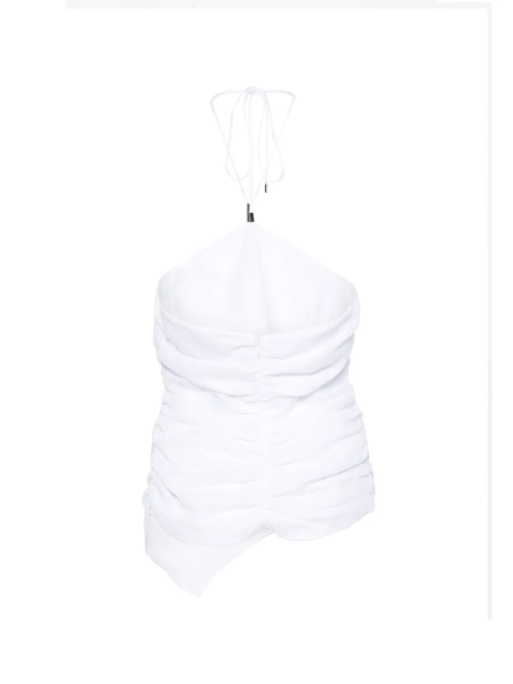  Semicouture Halter Gathered Top - White 