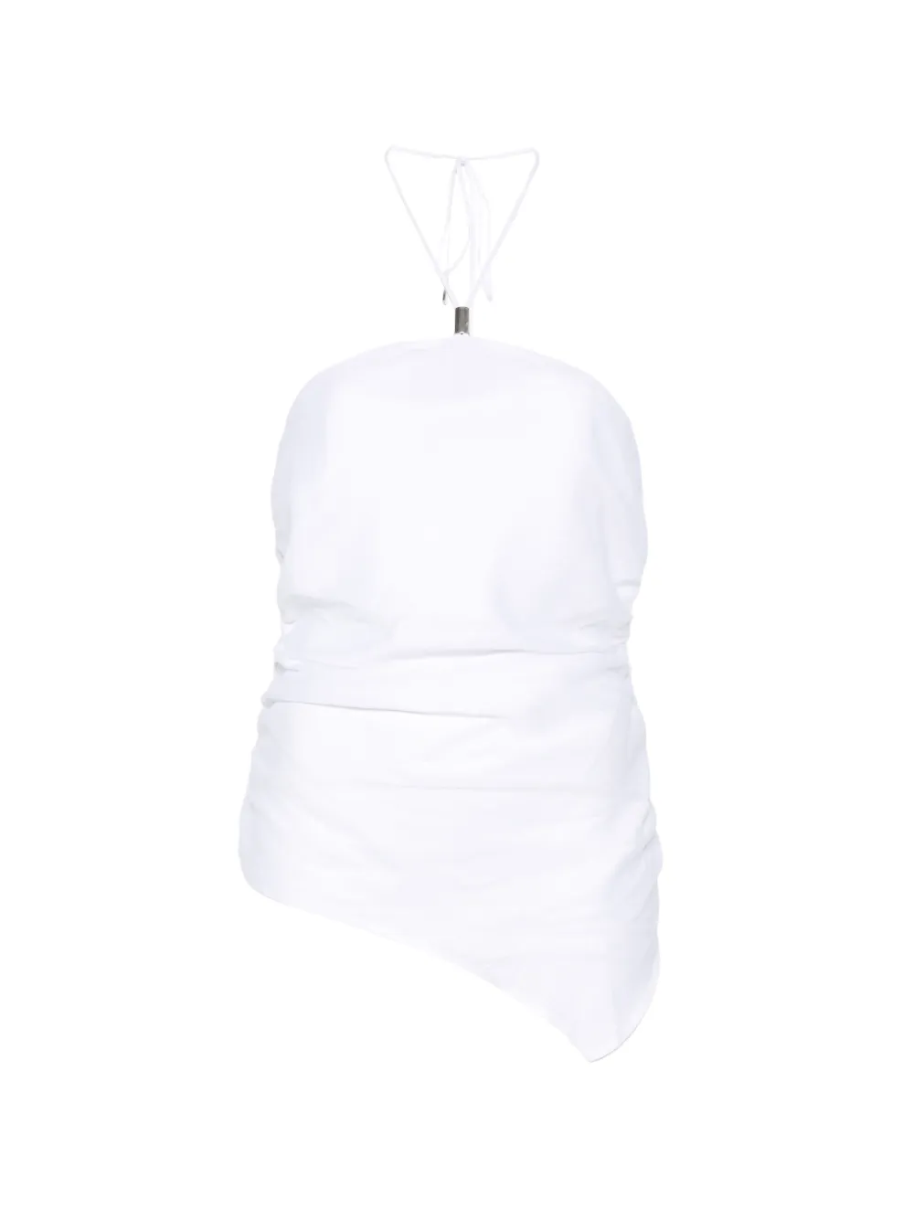 Semicouture halter gathered top - Bianco