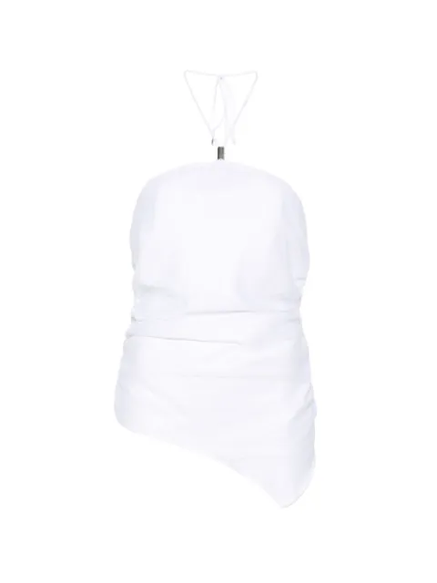 Semicouture top fruncido con cuello halter