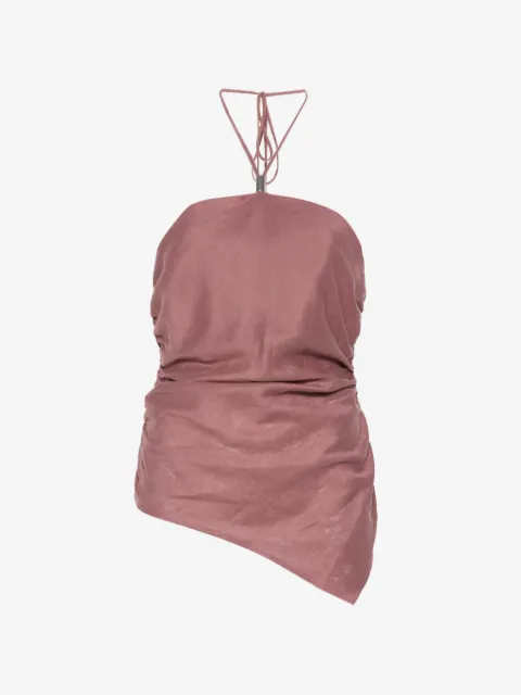Semicouture top drapeado con cuello halter