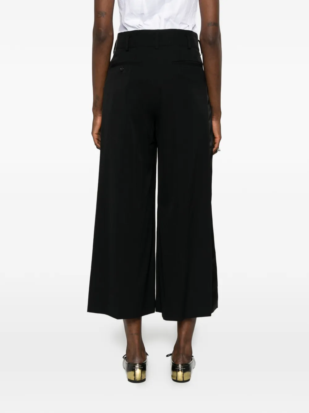 Comme Des Garçons Comme Des Garçons Plooibroek met satijnen vlakken Zwart