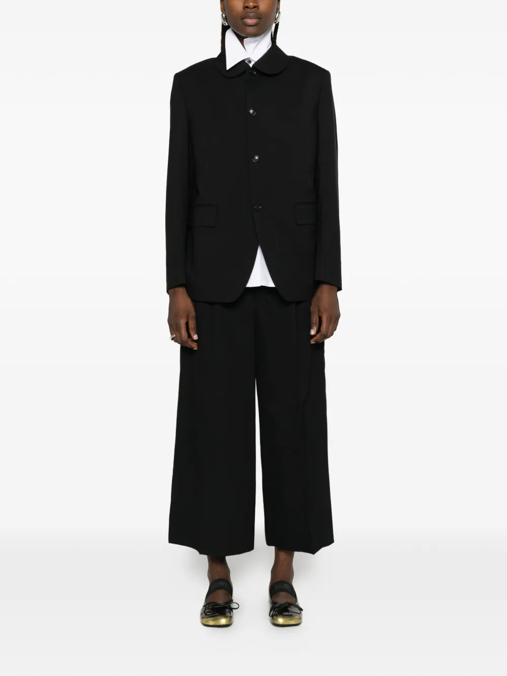 Comme Des Garçons Comme Des Garçons Plooibroek met satijnen vlakken Zwart