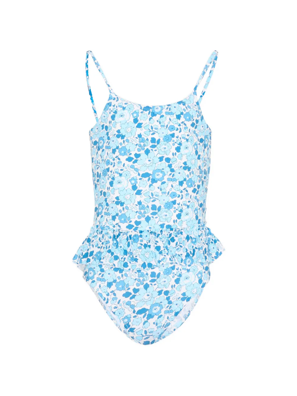 Pesciolino Rosso Kids floral ruffled swimsuit - Blu