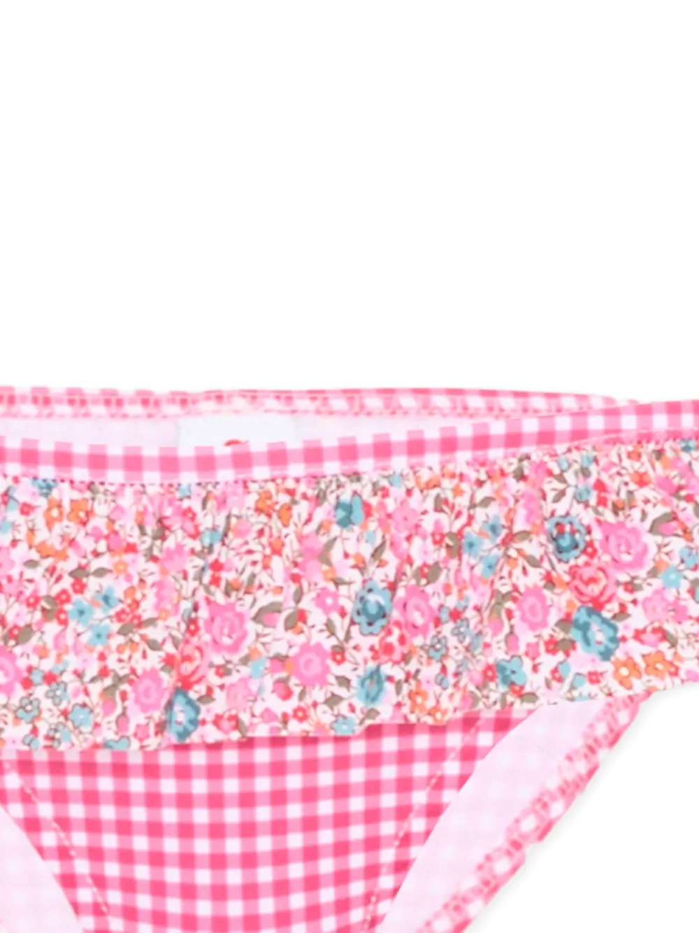 Pesciolino Rosso Kids Bikini met ruches en gingham ruit Roze