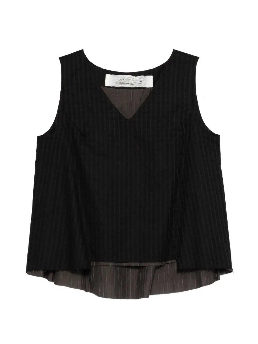 Individual Sentiments striped V-neck blouse - Schwarz