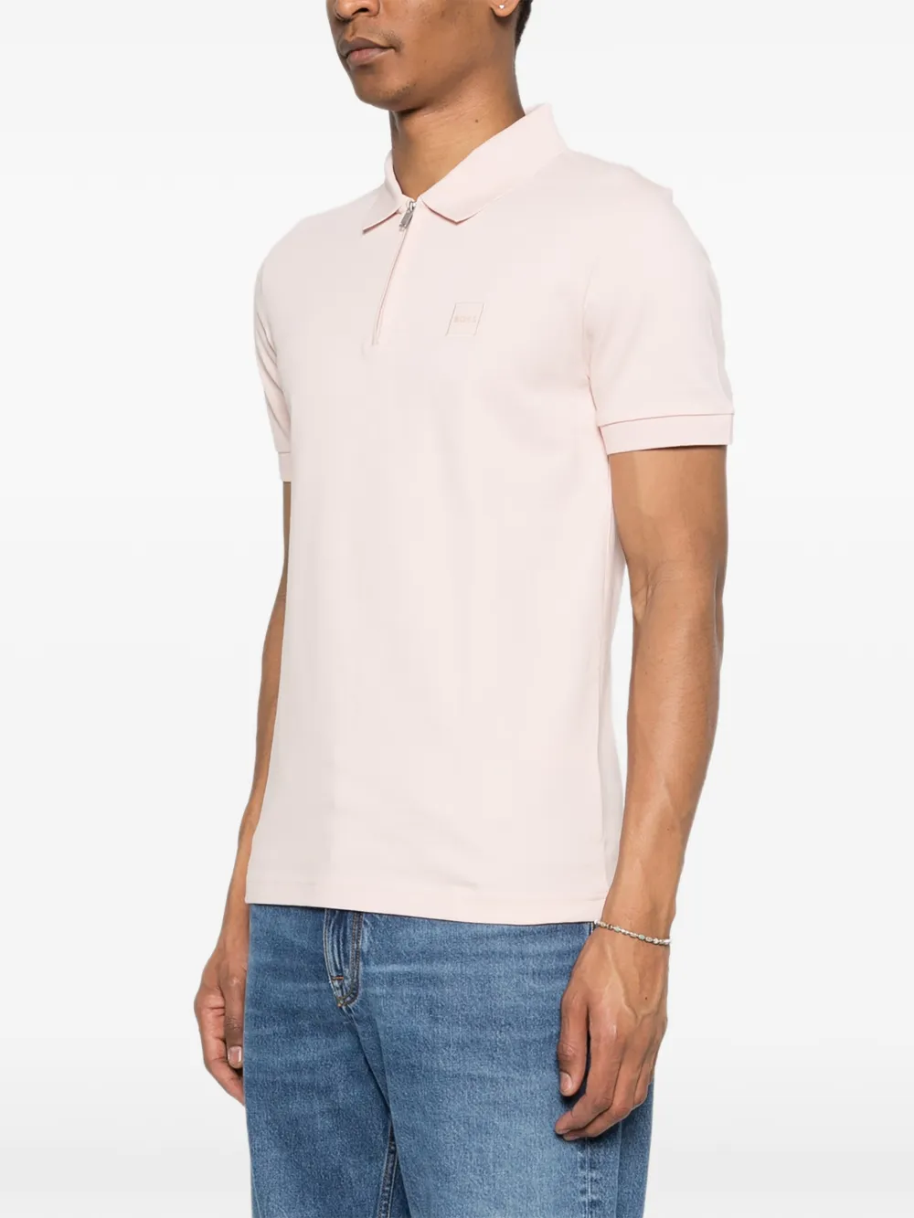  Boss Zip Polo Shirt - Pink 