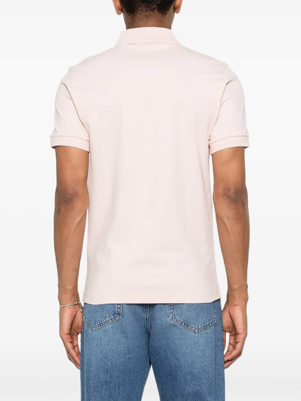 BOSS Stretch-katoenen slim-fit poloshirt met logo-patch Roze