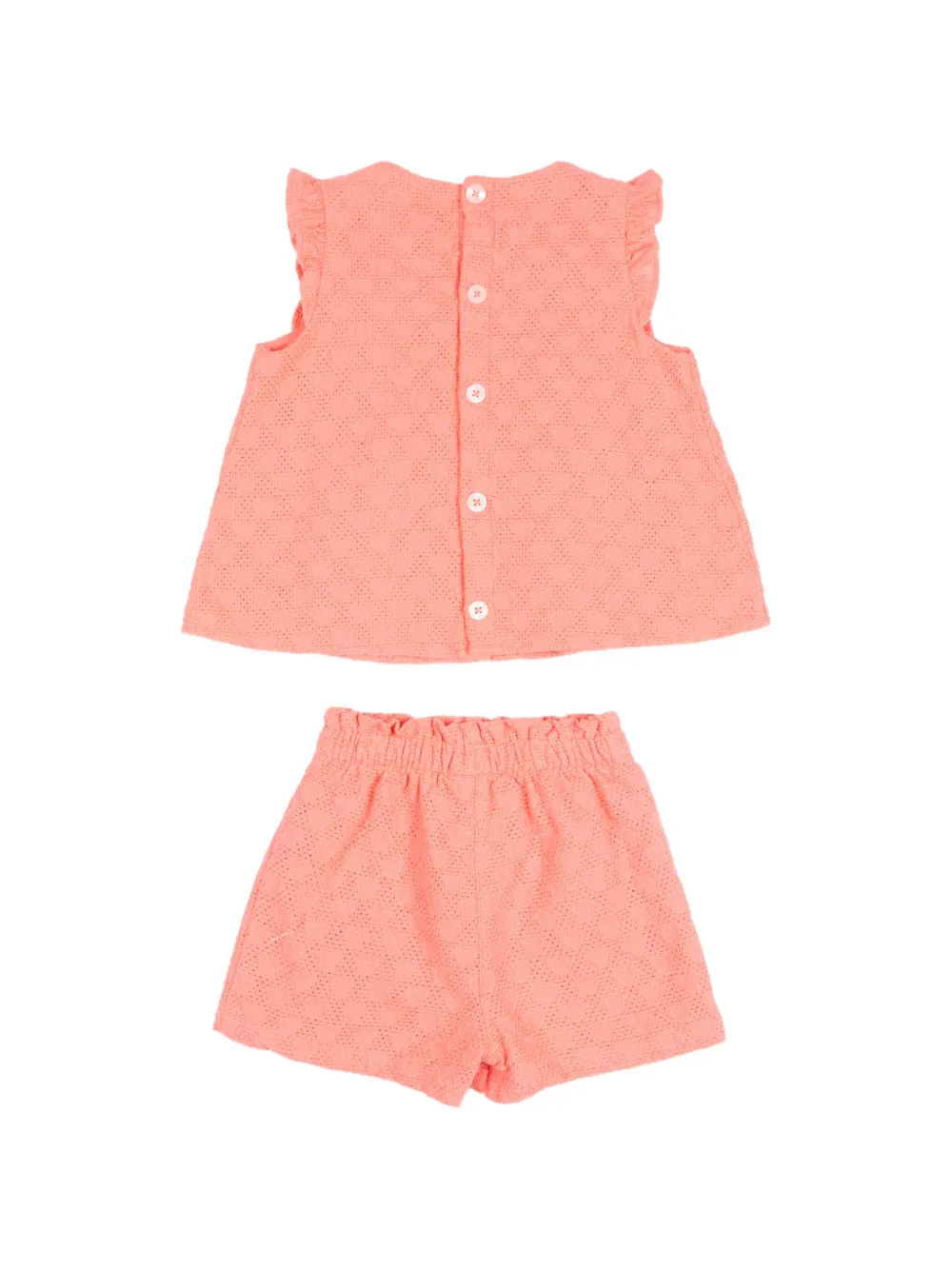 Petit Bateau Shorts en shirt set met ruchemouwen Roze