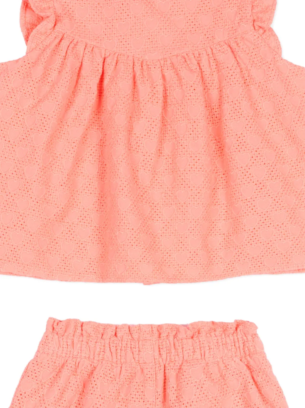 Petit Bateau Shorts en shirt set met ruchemouwen Roze