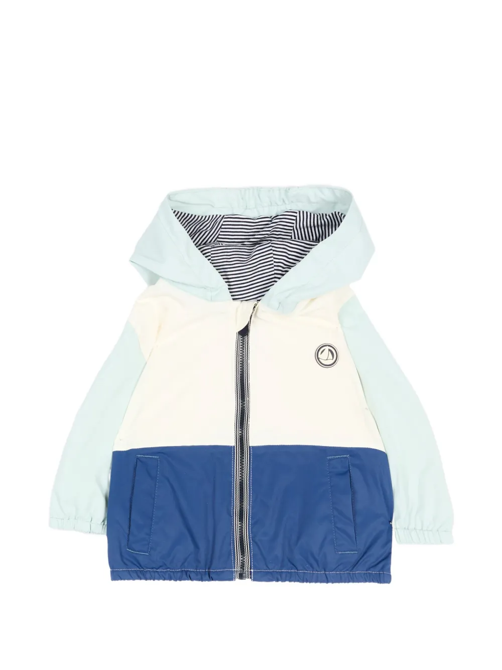 Petit Bateau colourblock hooded jacket - Blu