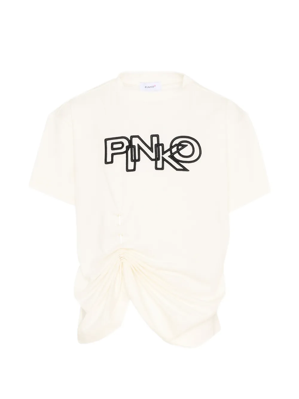 Pinko Kids logo short-sleeve T-shirt - Toni neutri