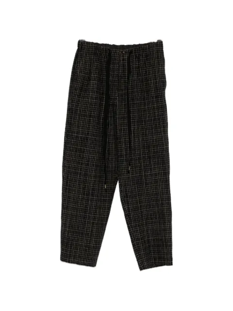 Individual Sentiments plaid drawstring-fastening trousers