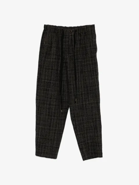 Individual Sentiments Karierte Hose mit Kordelzug