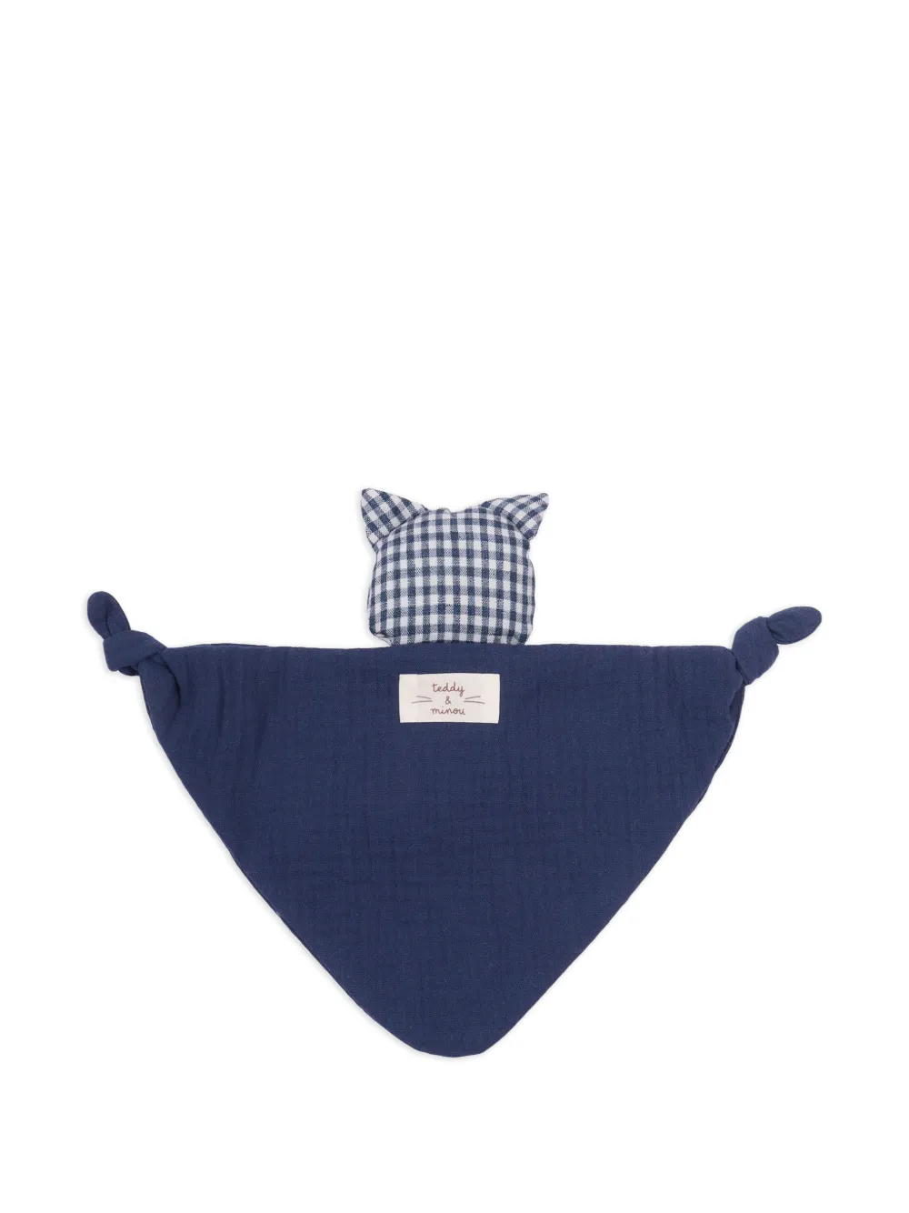 TEDDY & MINOU gingham-check knot-detail scarf - Blu