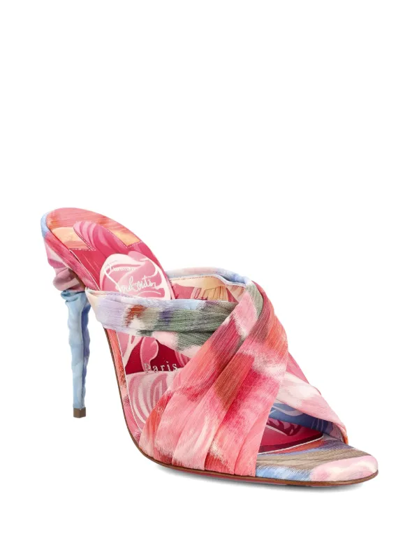 Christian Louboutin Affabula 100mm floral-print Twisted Sandals