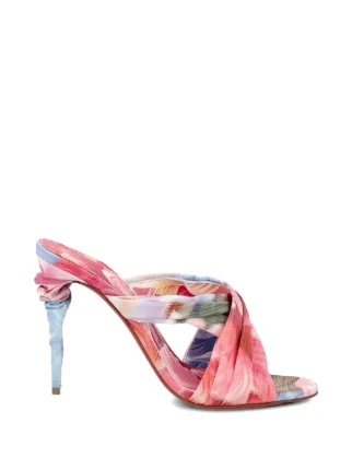 Christian Louboutin Affabula 100mm floral-print Twisted Sandals
