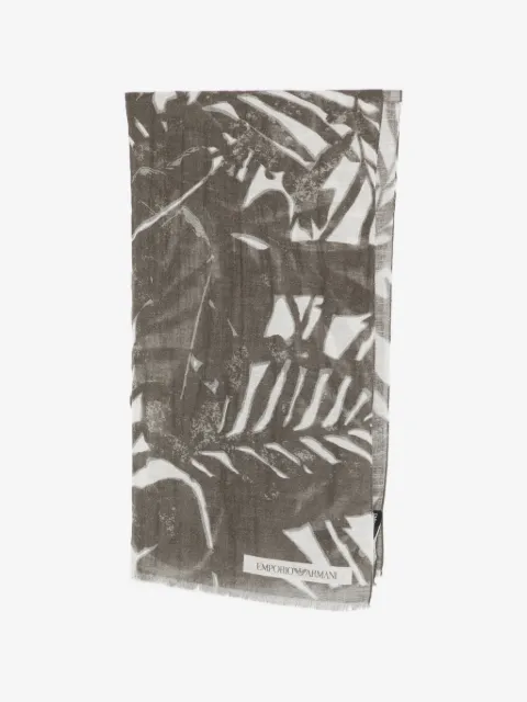 Emporio Armani leafy-print scarf