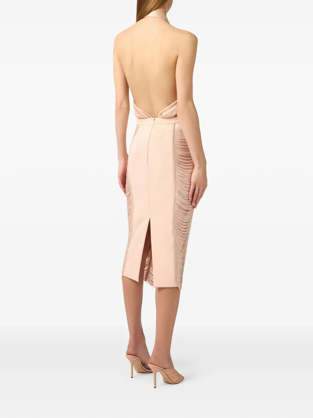 Elisabetta Franchi Fringe Textured Midi Skirt - Neutrals 