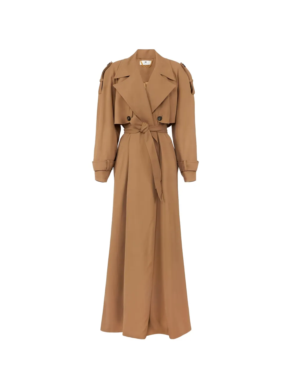 Elisabetta Franchi Flowing gabardine trench coat - Toni neutri