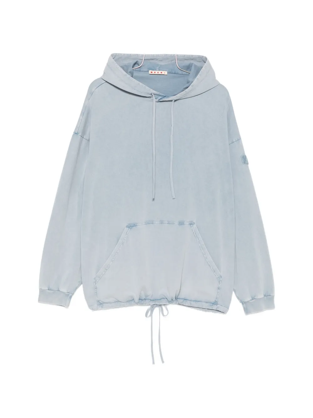 Marni drawstring-hem hoodie - Blau