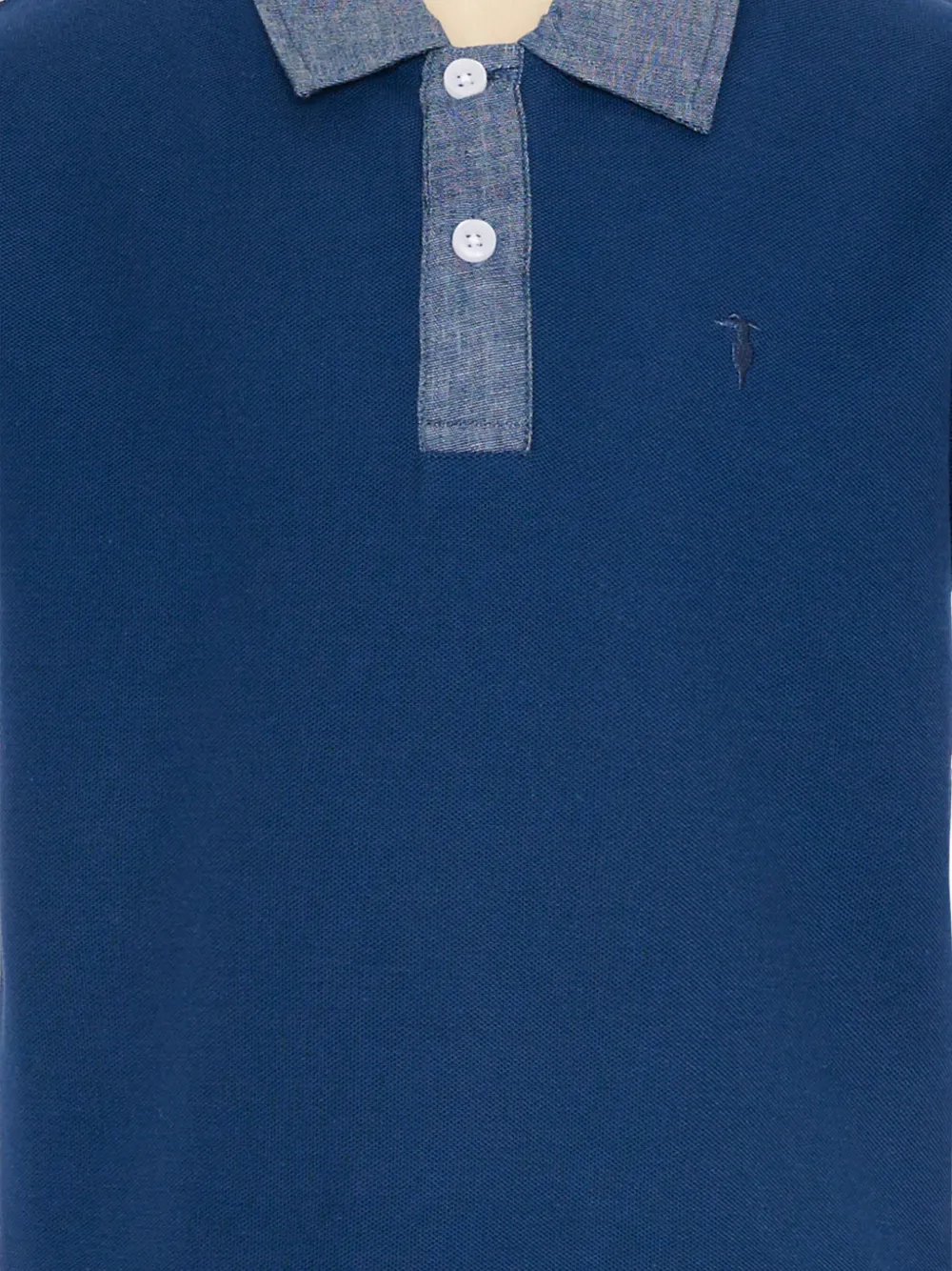  Trussardi Junior Contrast-collar Polo Shirt - Blue 