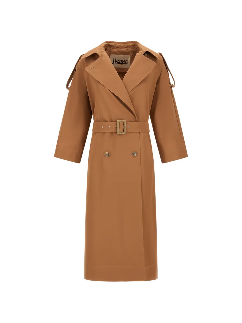 Herno button belted jacket | Brown