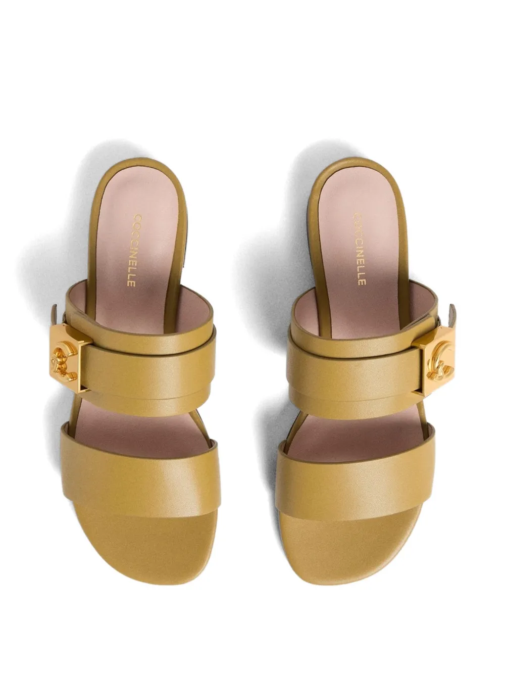 Coccinelle Standard Farfetch Format: C-ME Lock leren sandalen met gespbandje Groen