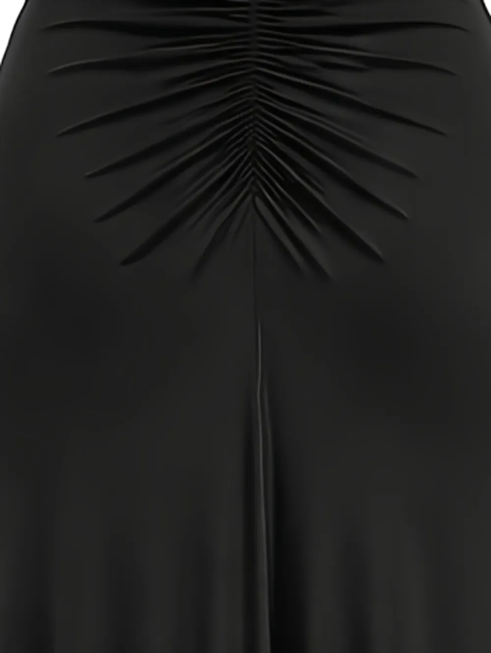Self-Portrait Maxi-jurk met gesmockt-detail Zwart