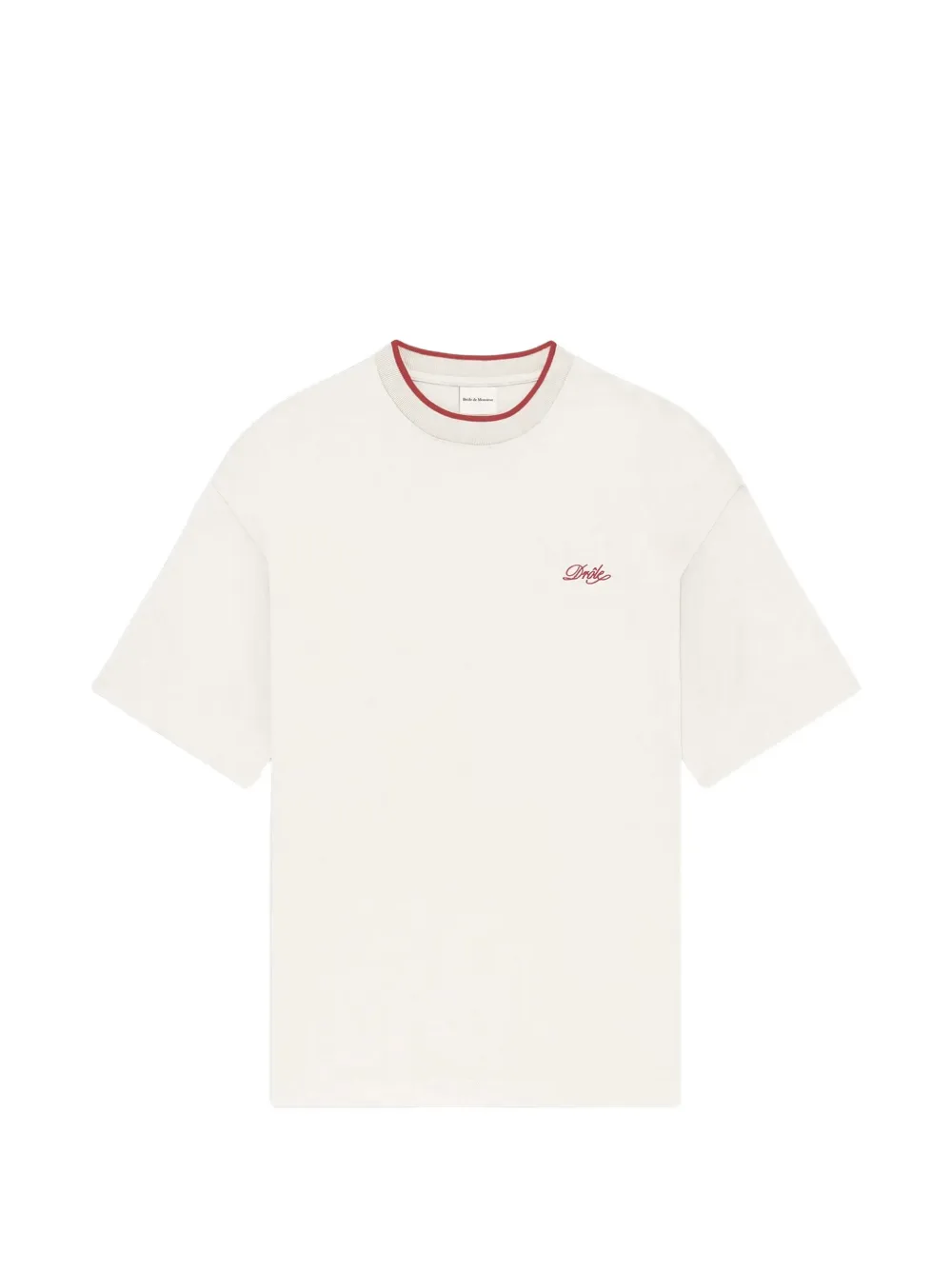 Drôle De Monsieur embroidered ringer T-shirt - Toni neutri