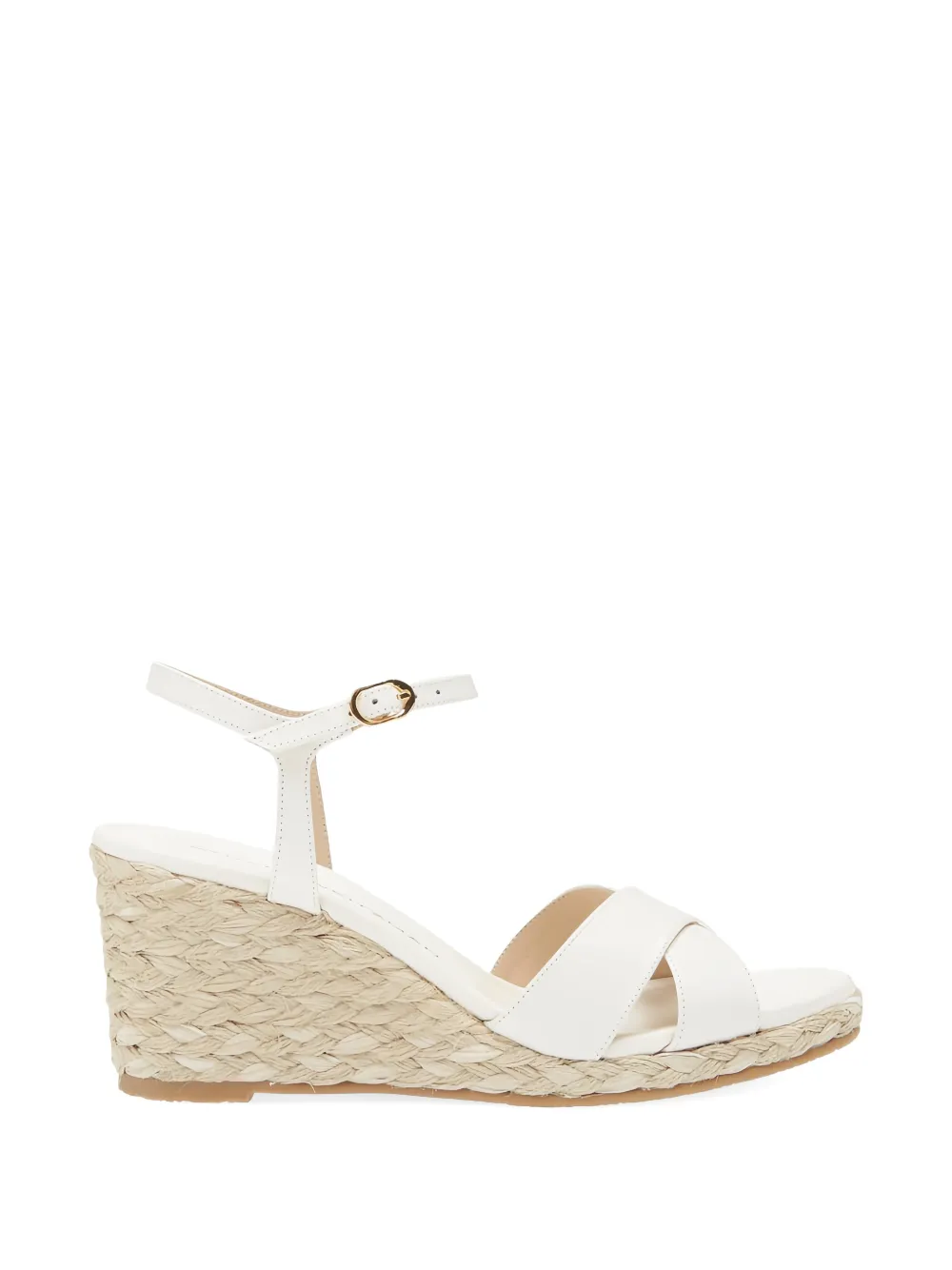 Stuart Weitzman espadrille crisscross sandals Wit
