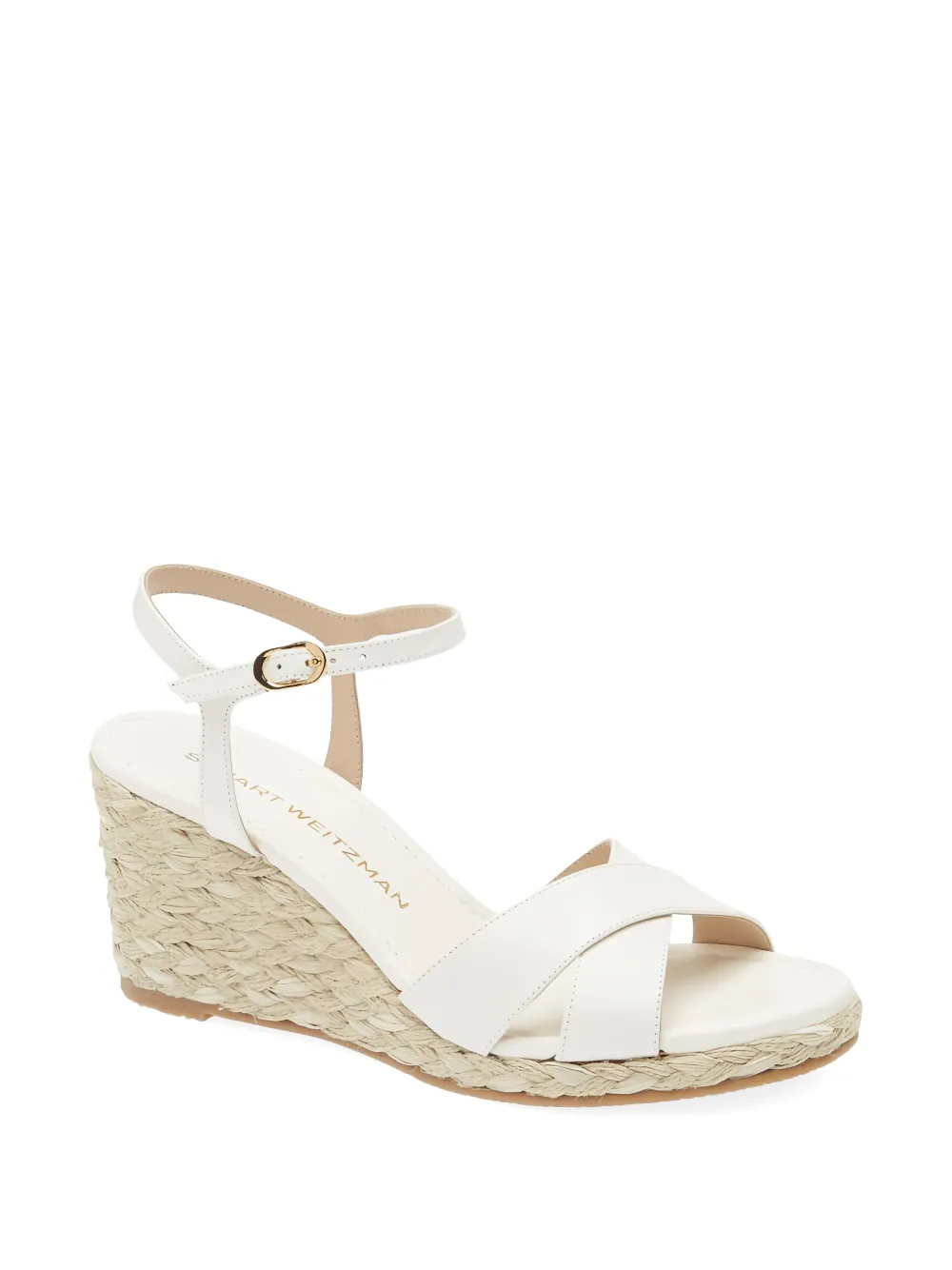 Stuart Weitzman espadrille crisscross sandals Wit