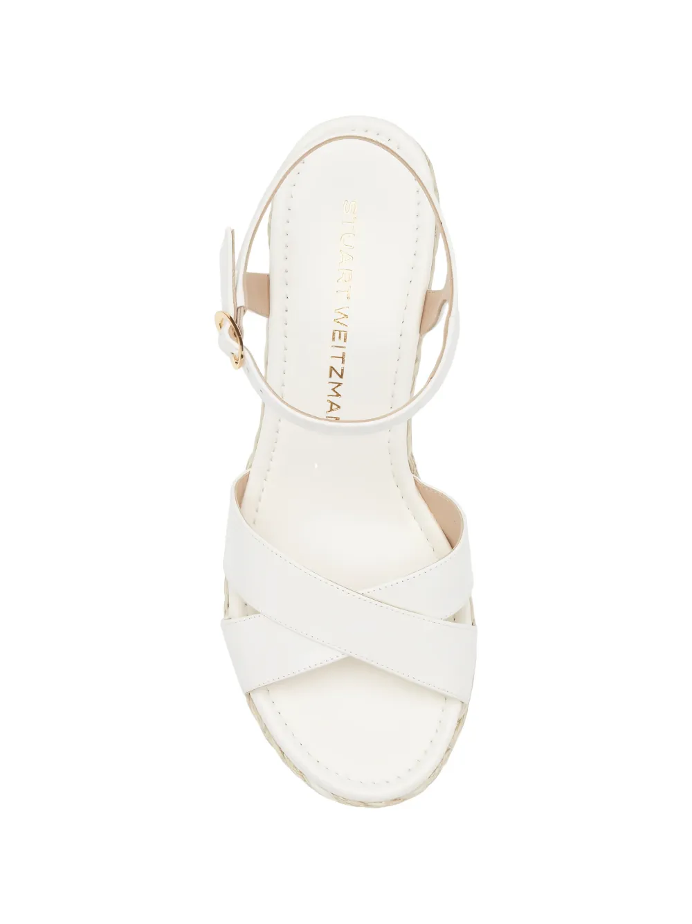 Stuart Weitzman espadrille crisscross sandals Wit