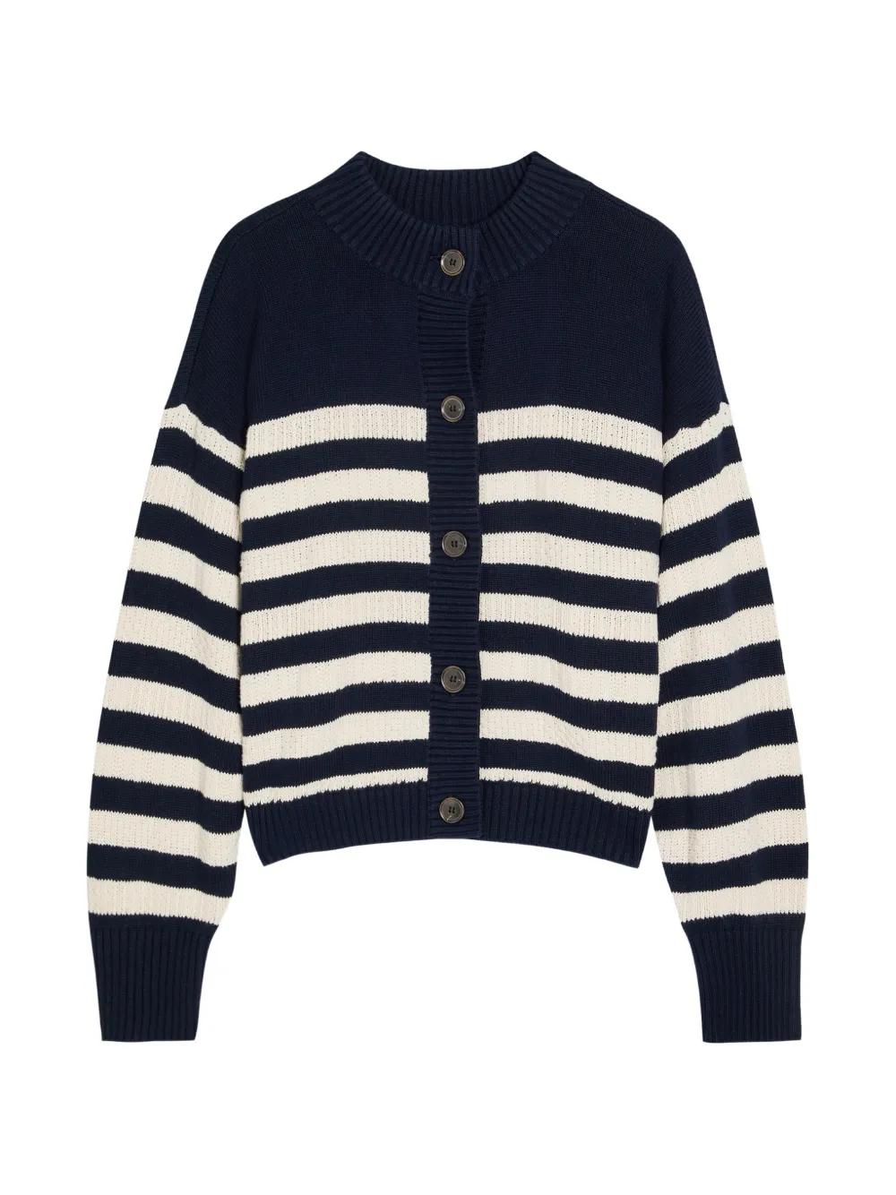 FRAME Variation striped button cardigan - Blue