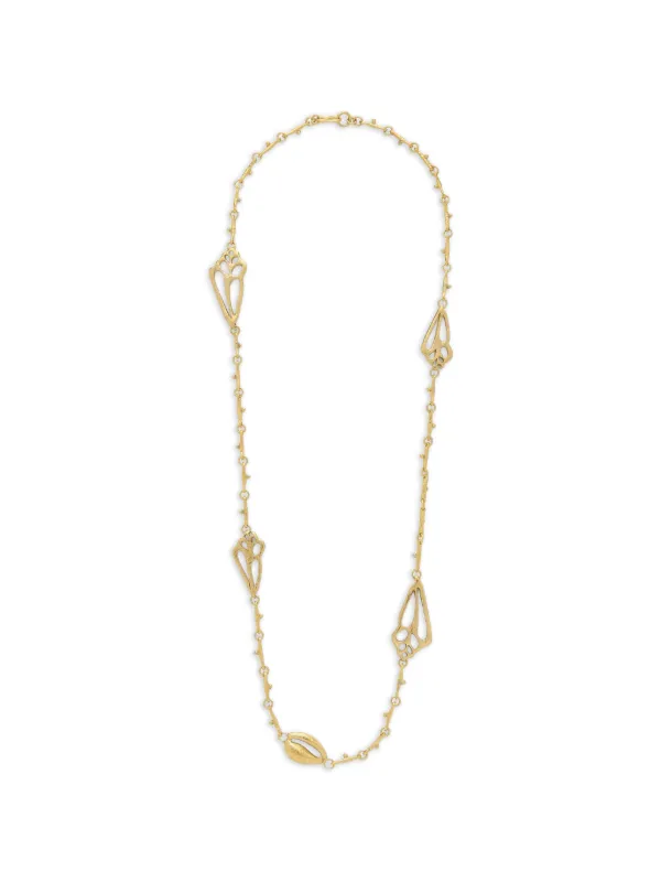 Ulla Johnson Shell Charm Long Necklace in Gold