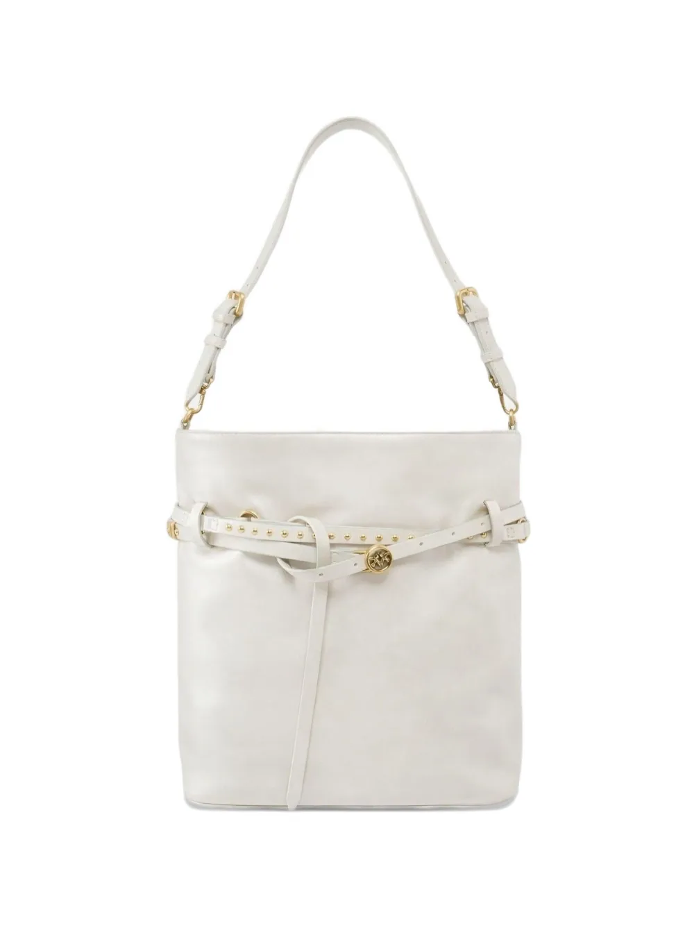 PINKO studded leather shoulder bag - Bianco