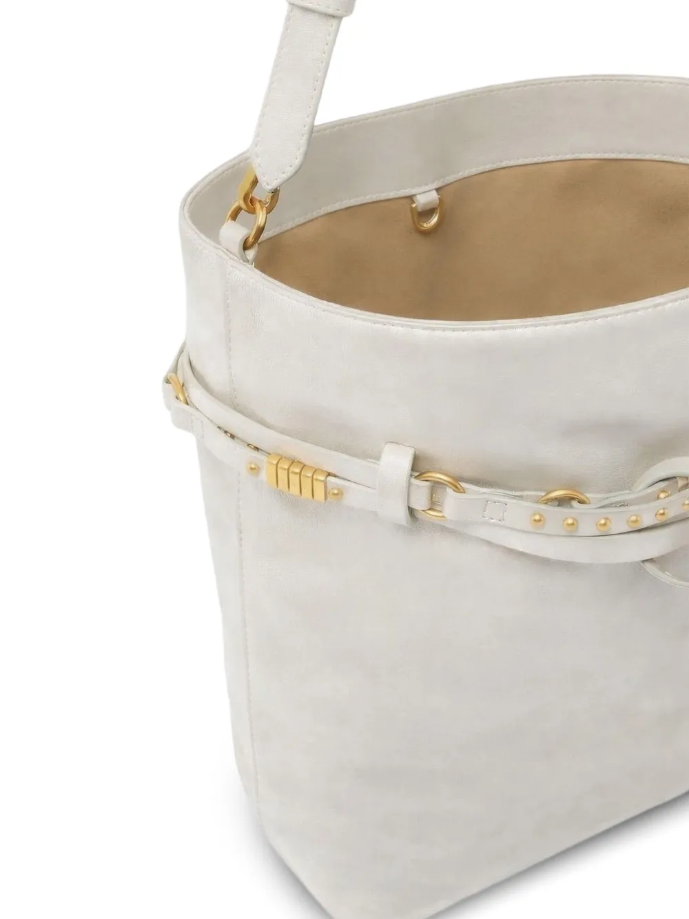 PINKO Leren schoudertas met studs Wit