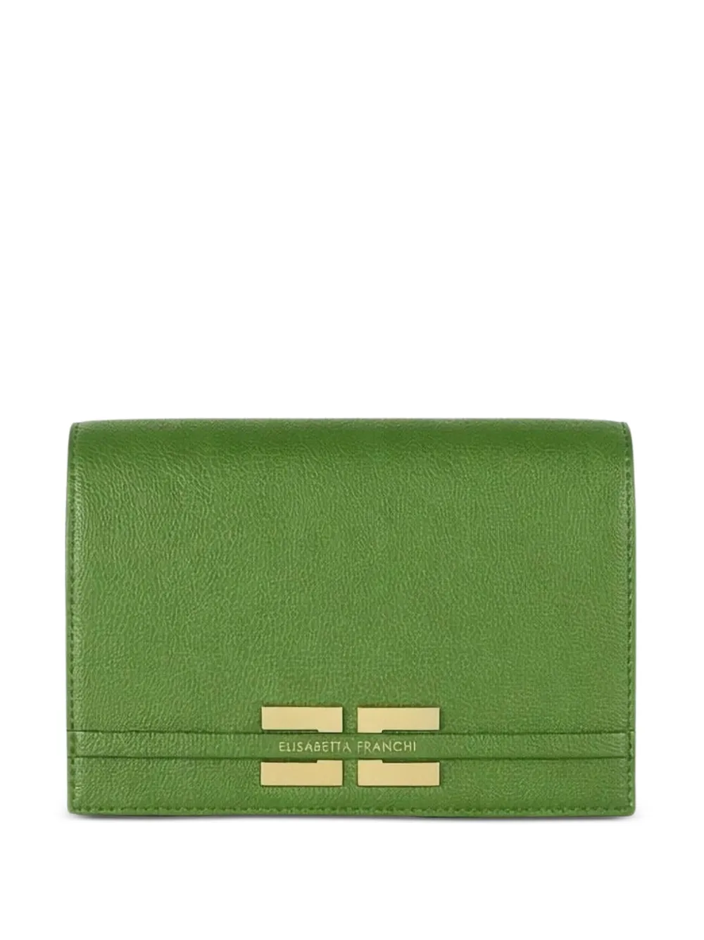 Elisabetta Franchi logo-plaque chain-strap shoulder bag - Verde