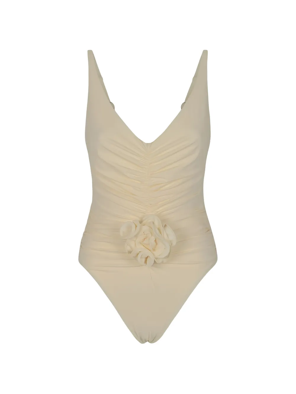 Magda Butrym floral-appliqué swimsuit - Toni neutri