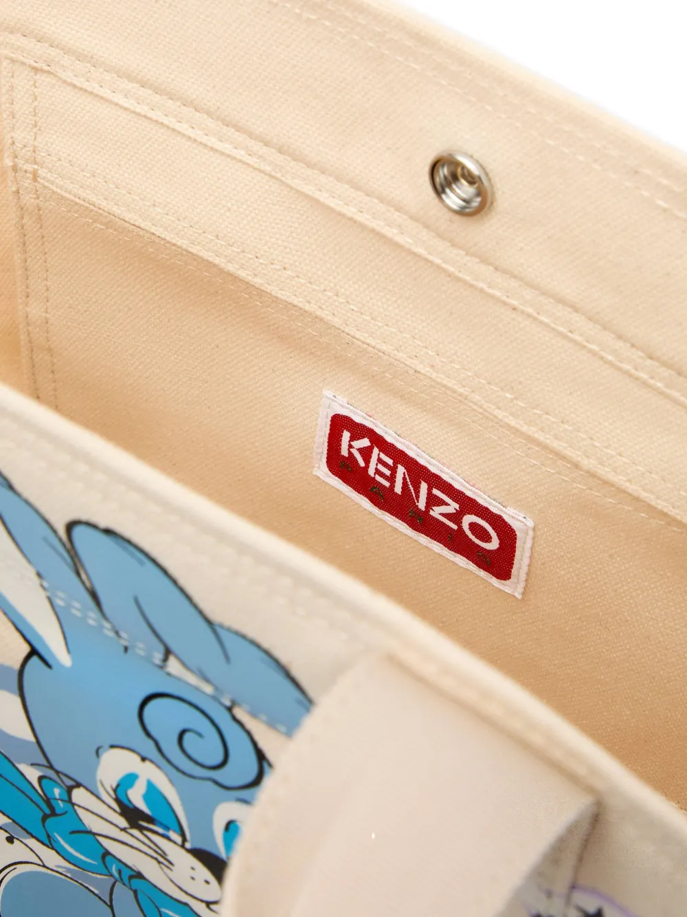 Kenzo Shopper met stripprint Beige