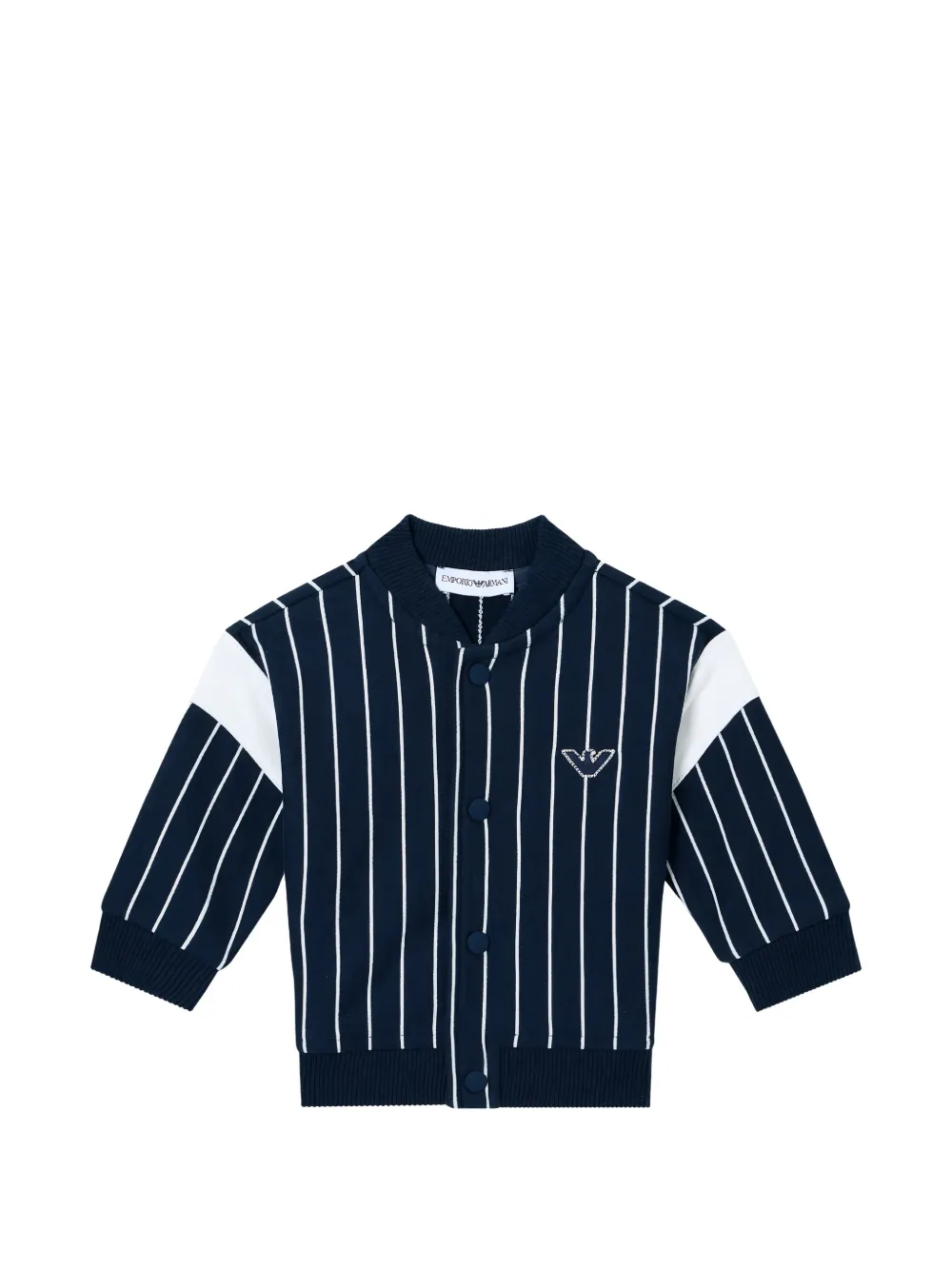 Emporio Armani Kids logo-print button-up sweatshirt - Blu