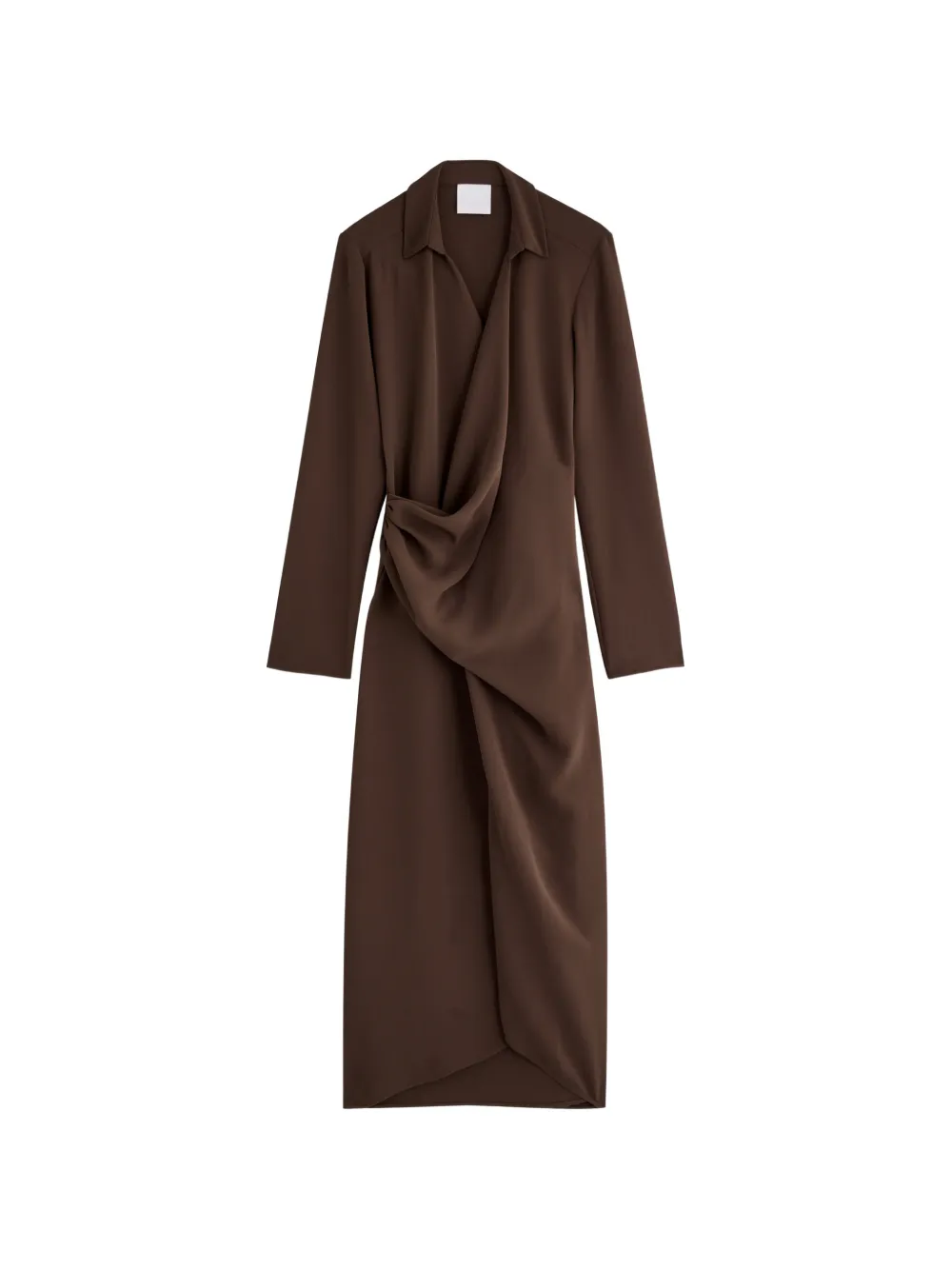 Paris Georgia Simone draped-detail midi dress - Brown