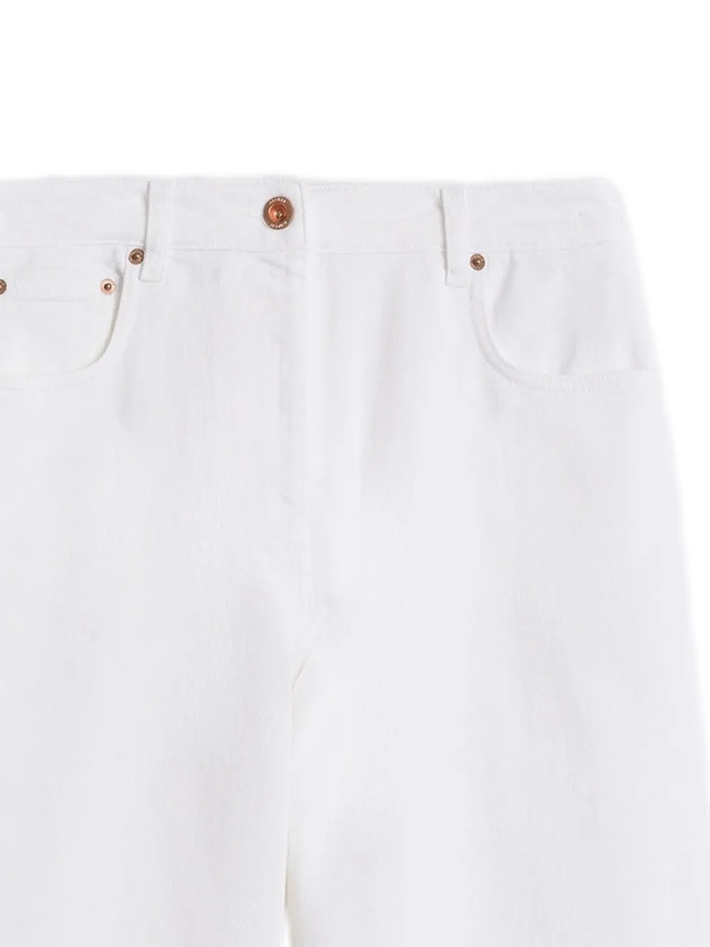  Aspesi Button Cropped Jeans - White 