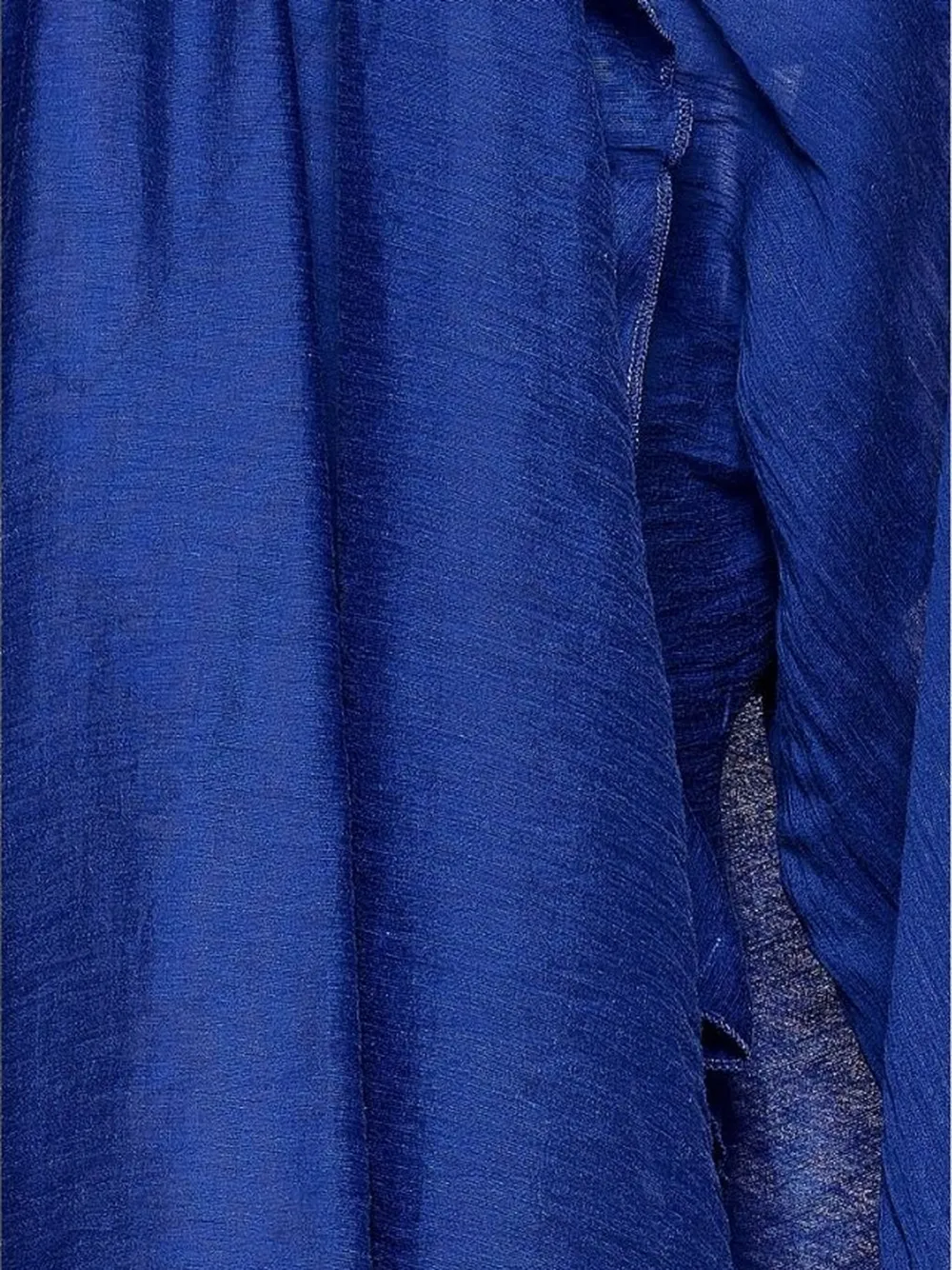  Devotion V-neck Balloon-sleeve Blouse - Blue 